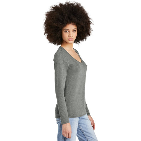 District® Women’s Perfect Tri® Long Sleeve V - Neck Tee DT135 Heathered Charcoal XS Women's Long Sleeve T-Shirts
