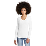 District® Women’s Perfect Tri® Long Sleeve V - Neck Tee DT135 White XS Women's Long Sleeve T-Shirts