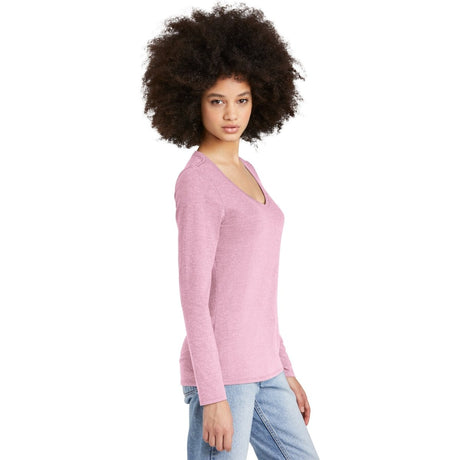 District® Women’s Perfect Tri® Long Sleeve V - Neck Tee DT135 Wisteria Heather XS Women's Long Sleeve T-Shirts