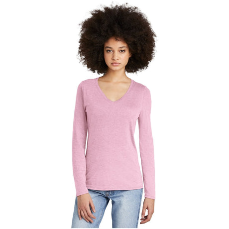 District® Women’s Perfect Tri® Long Sleeve V - Neck Tee DT135 Wisteria Heather XS Women's Long Sleeve T-Shirts