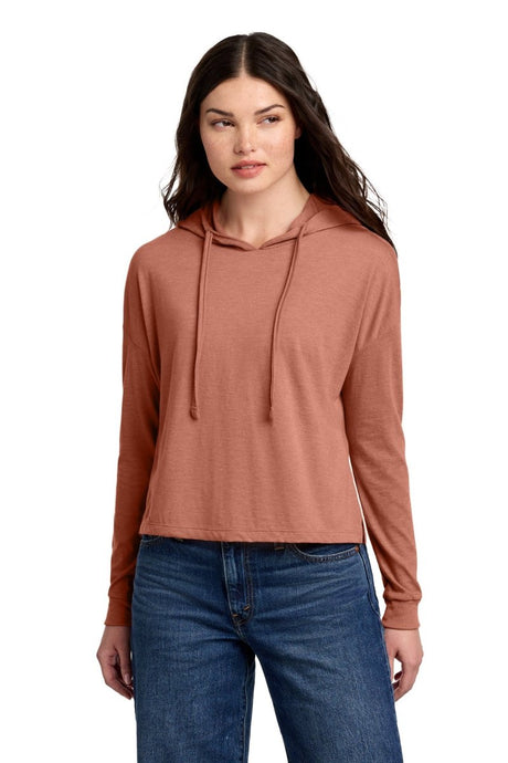 District ® Women's Perfect Tri ® Midi Long Sleeve Hoodie DT1390L - District DT1390L Desert Rose Heather XS Women's Hoodies