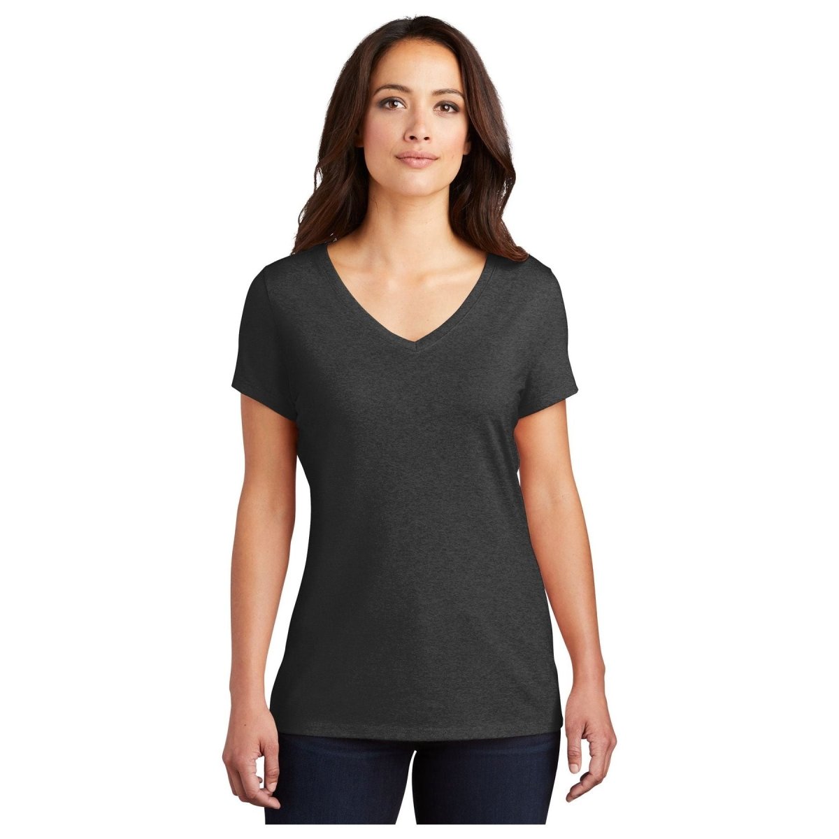District® Women’s Perfect Tri® V - Neck Tee DM1350L - Black Frost Black Frost X - Small Short Sleeve T-Shirts