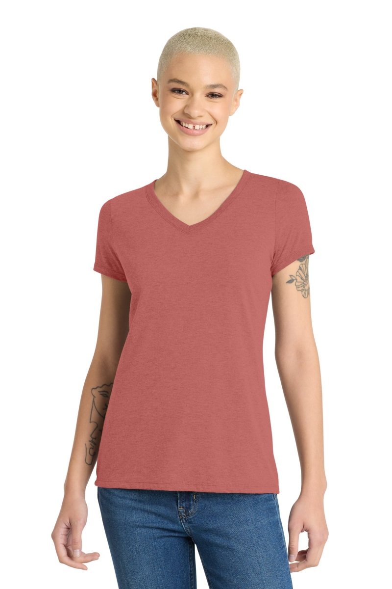 District ® Women's Perfect Tri ® V - Neck Tee. DM1350L - District DM1350L Blush Frost XS Short Sleeve T-Shirts
