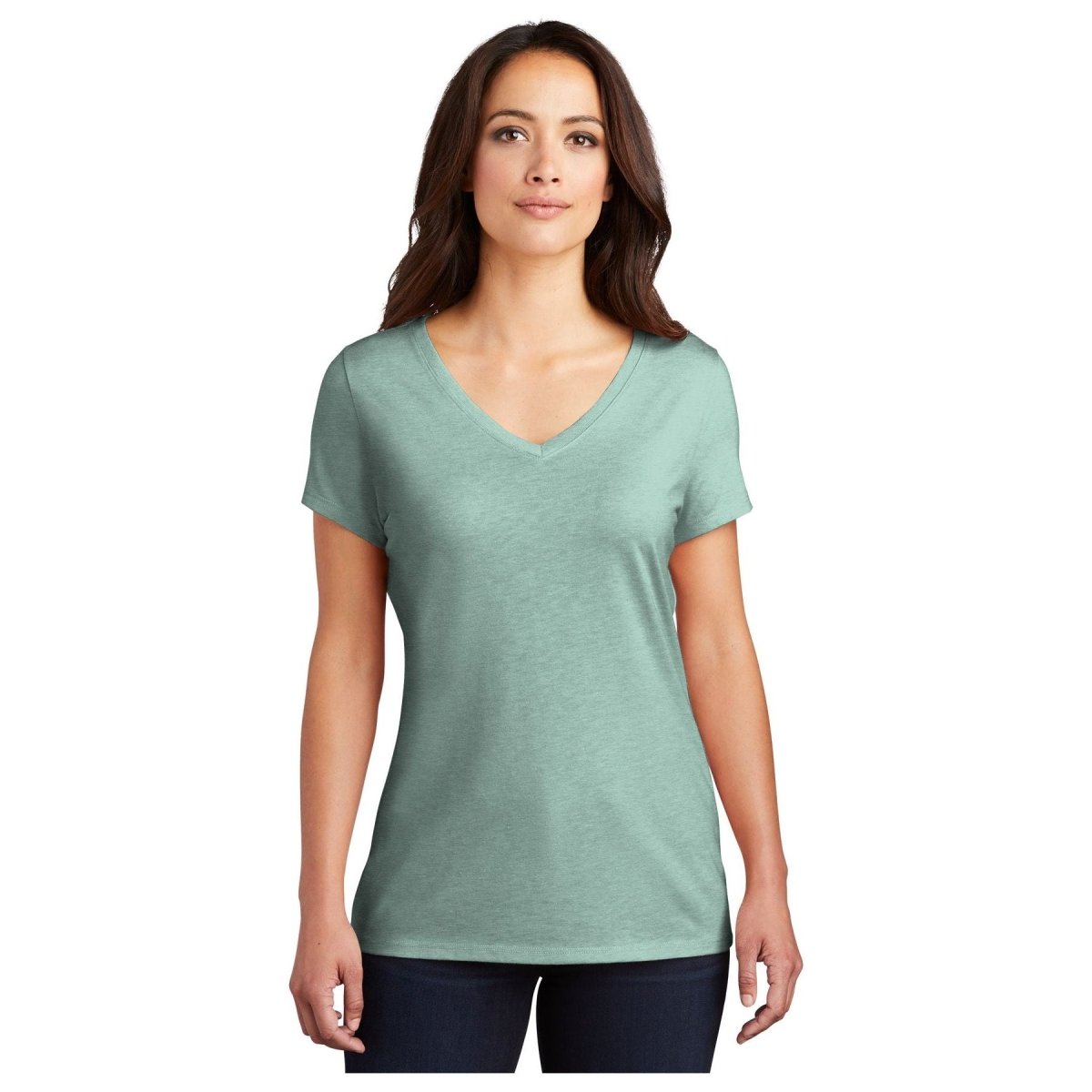 District® Women’s Perfect Tri® V - Neck Tee DM1350L - Heathered Dusty Sage Heathered Dusty Sage X - Small Short Sleeve T-Shirts