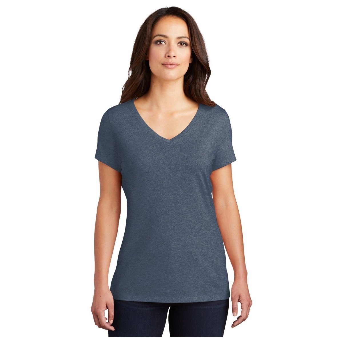 District® Women’s Perfect Tri® V - Neck Tee DM1350L - Navy Frost Navy Frost X - Small Short Sleeve T-Shirts