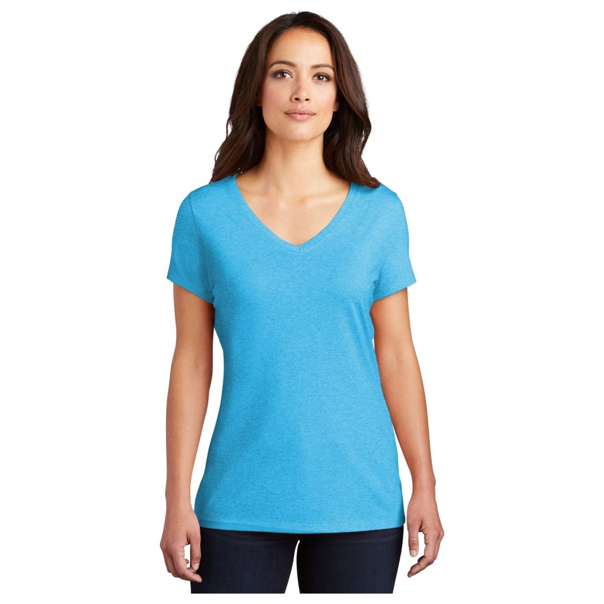 District® Women’s Perfect Tri® V - Neck Tee DM1350L - Turquoise Frost Turquoise Frost X - Small Short Sleeve T-Shirts