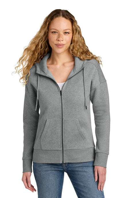 District ® Women's Perfect Weight ® Fleece Drop Shoulder Full - Zip Hoodie DT1104 - District DT1104 Heathered Steel XS Zip Hoodies