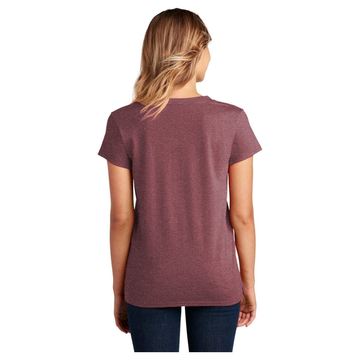 District ® Women’s Re - Tee® V - Neck DT8001 Maroon Heather XS Women's V - Neck T-Shirts