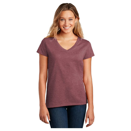 District ® Women’s Re - Tee® V - Neck DT8001 Maroon Heather XS Women's V - Neck T-Shirts