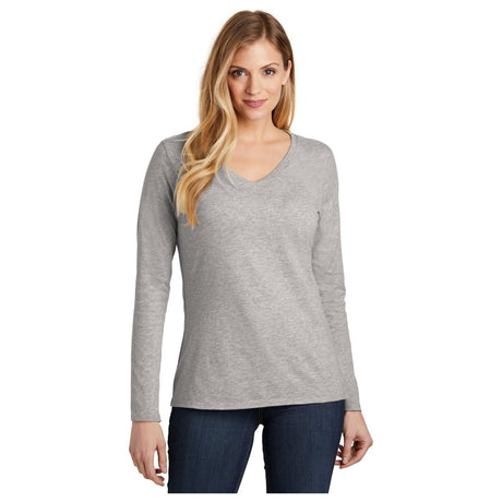 District ® Women’s Very Important Tee ® Long Sleeve V - Neck DT6201 Light Heather Grey XS Women's Long Sleeve T-Shirts
