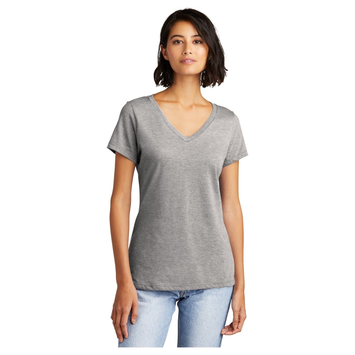 District® Women’s Very Important Tee® V - Neck DT6503 Light Heather Grey XS Women's V - Neck T-Shirts