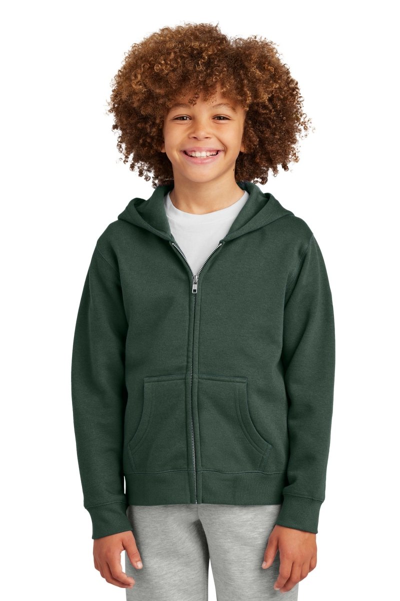 District ® Youth V.I.T. ™ Fleece Full - Zip Hoodie DT6102Y - District DT6102Y Forest Green XS Zip Hoodies