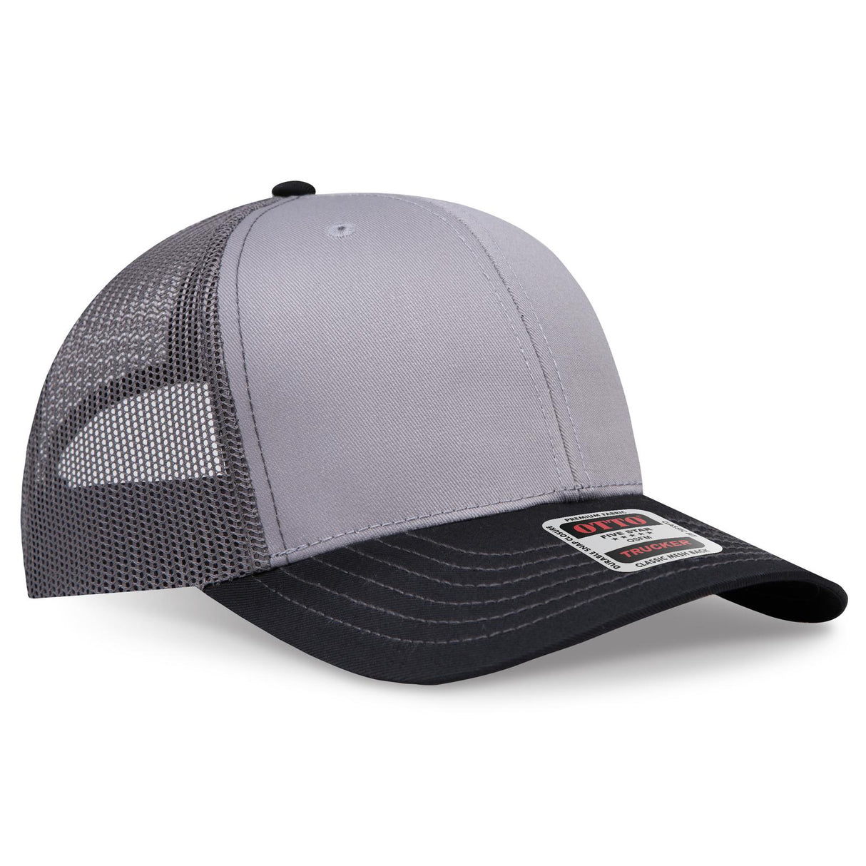 OTTO CAP 6 Panel Mid Profile Mesh Back Trucker Hat OTTO 112-1