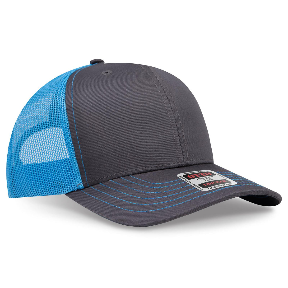 OTTO CAP 6 Panel Mid Profile Mesh Back Trucker Hat OTTO 112-1