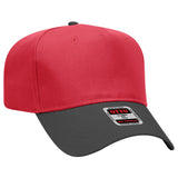 OTTO CAP 5 Panel Mid Profile Baseball Cap OTTO 31-069 Otto Cap 0302 - Blk/Red OSFM - Adult