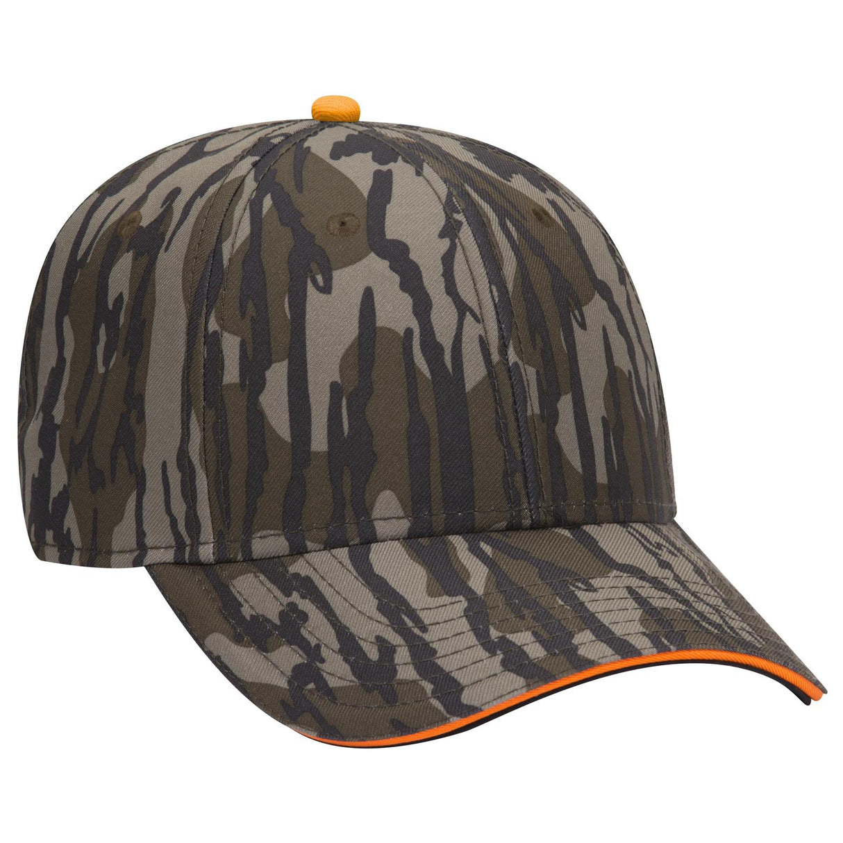 OTTO CAP Mossy Oak Camouflage Sandwich Visor 6 Panel Low Profile Baseball Cap OTTO 171-1294