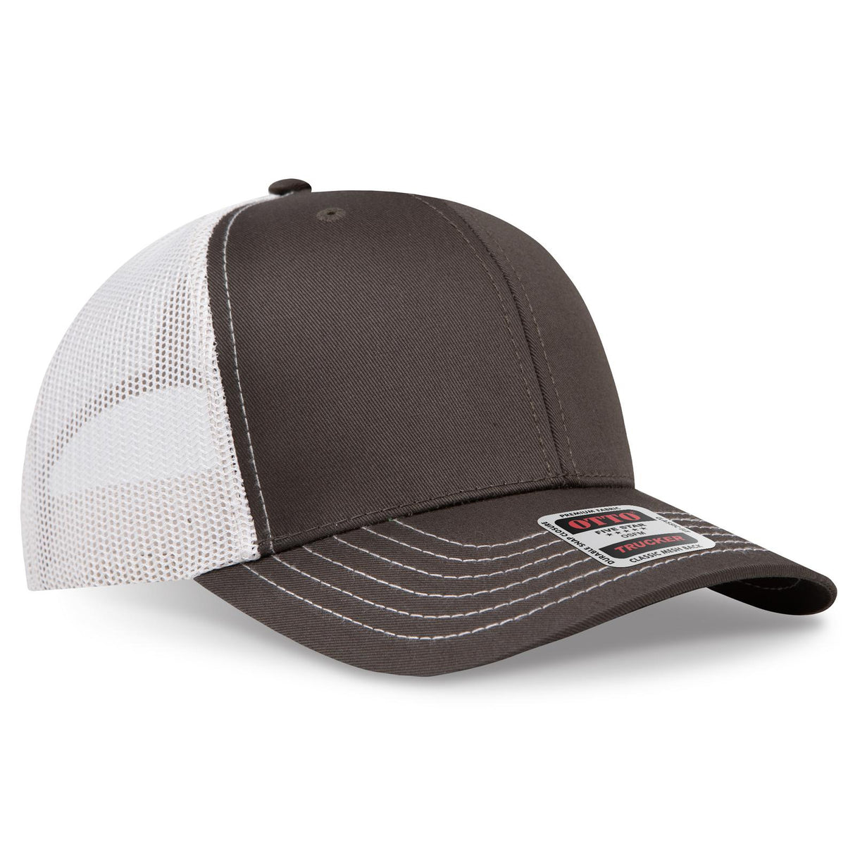 OTTO CAP 6 Panel Mid Profile Mesh Back Trucker Hat OTTO 112-1