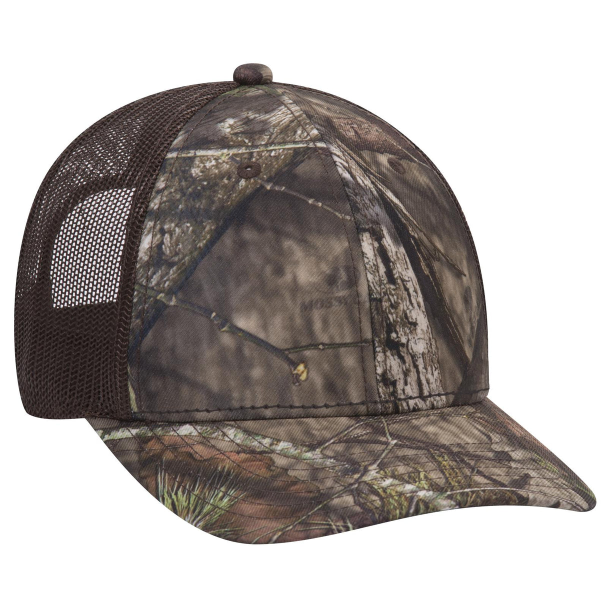 OTTO CAP Mossy Oak Camouflage 6 Panel Low Profile Mesh Back Trucker Hat OTTO 171-1293