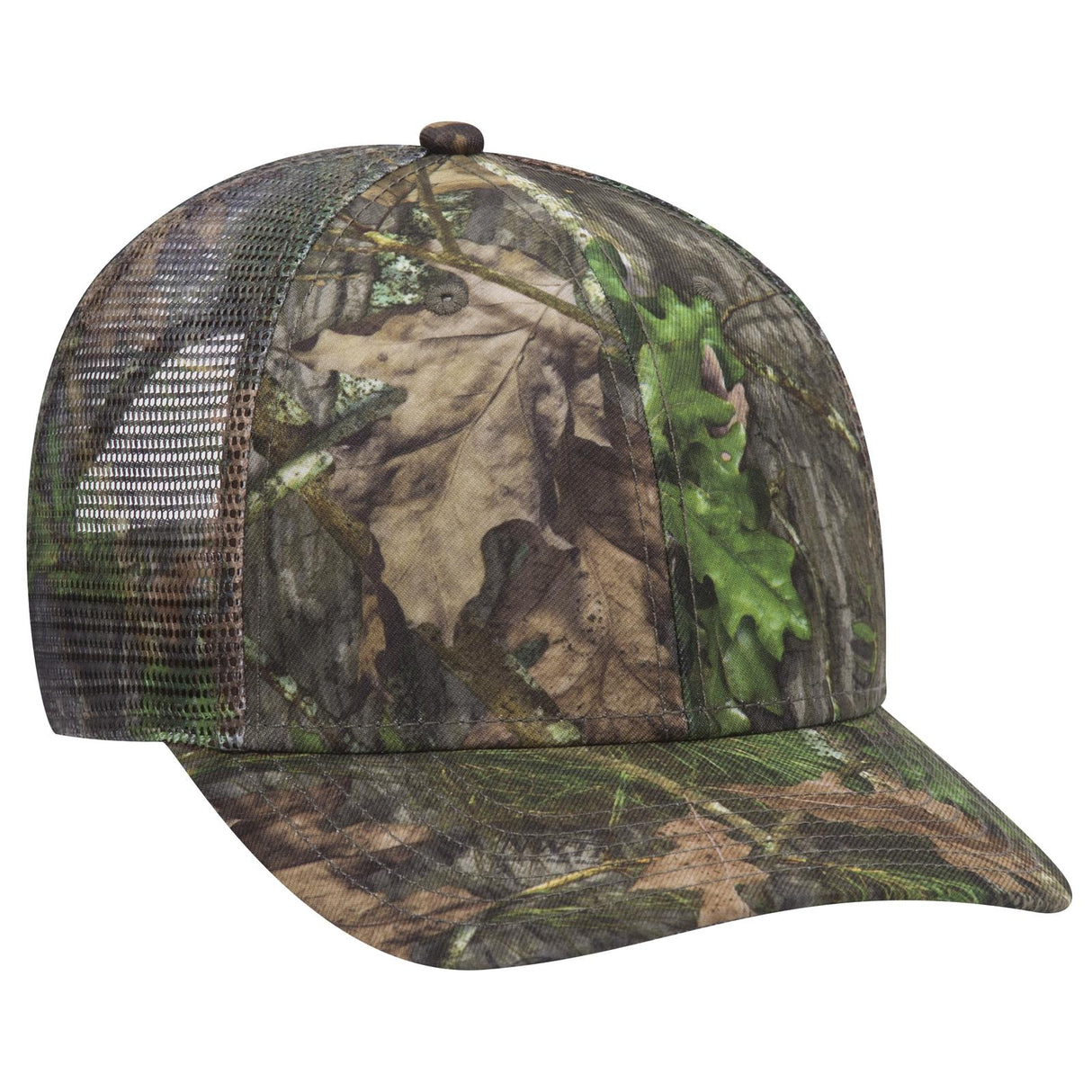 OTTO CAP Mossy Oak Camouflage Superior Polyester Twill 6 Panel Low Profile Mesh Back Trucker Hat OTTO 171-1292