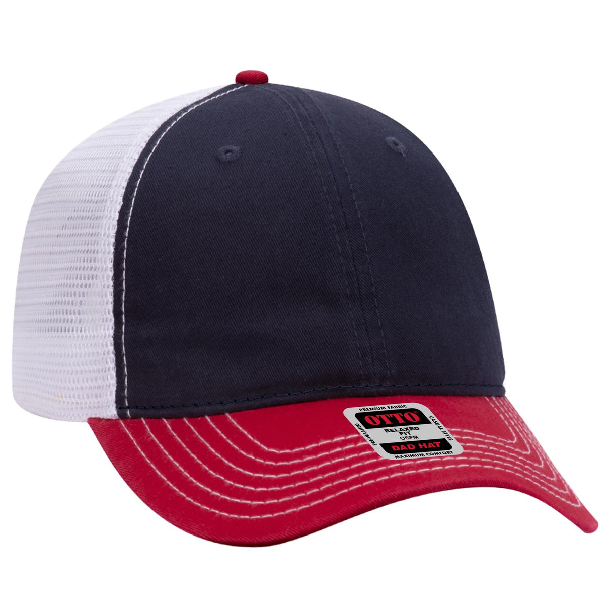 OTTO CAP 6 Panel Low Profile Mesh Back Trucker Dad Hat OTTO 121-858