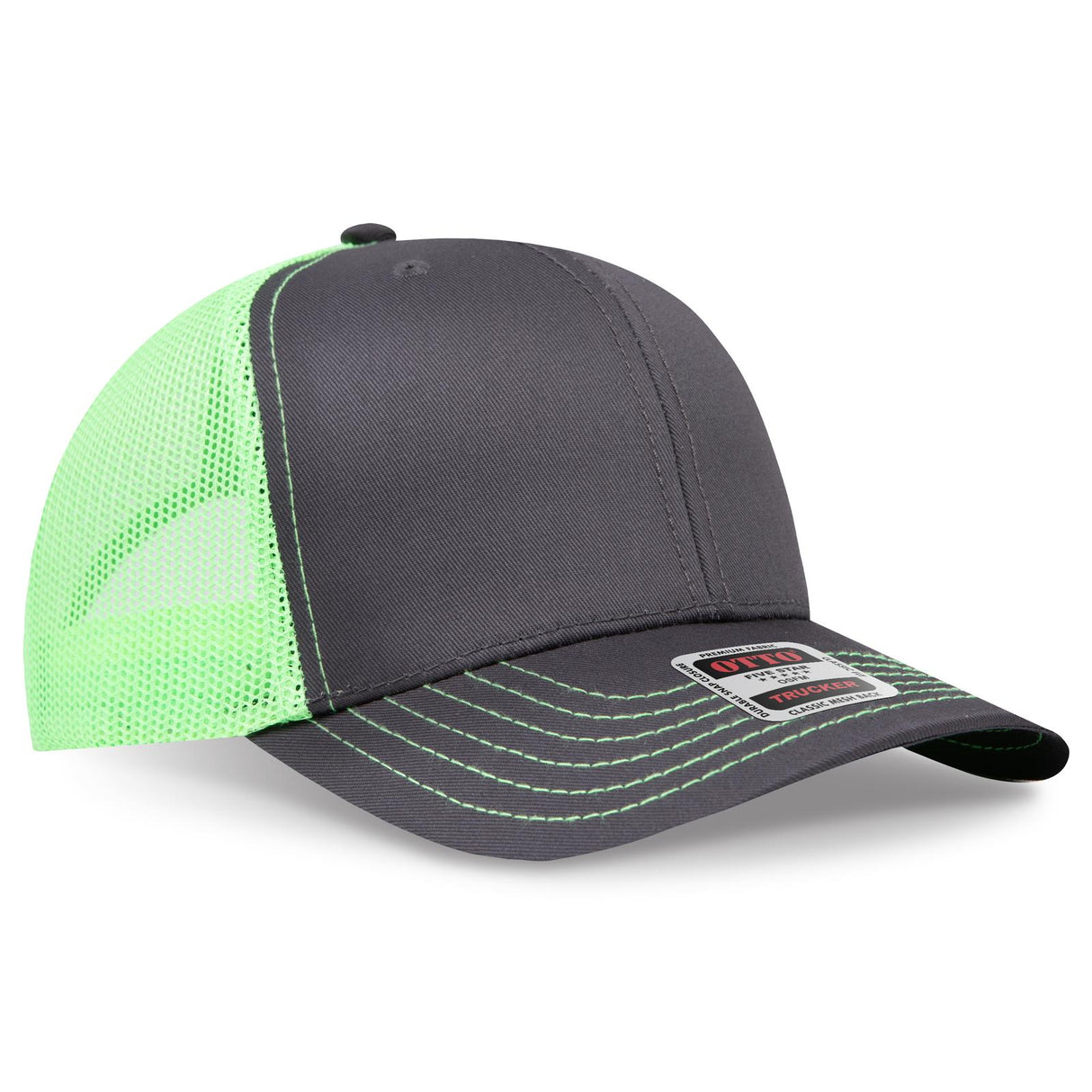 OTTO CAP 6 Panel Mid Profile Mesh Back Trucker Hat OTTO 112-1
