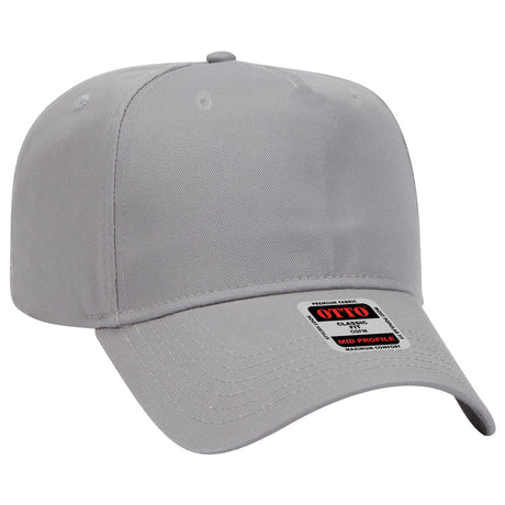 OTTO CAP 5 Panel Mid Profile Baseball Cap OTTO 31-069 Otto Cap 014 - Gray OSFM - Adult