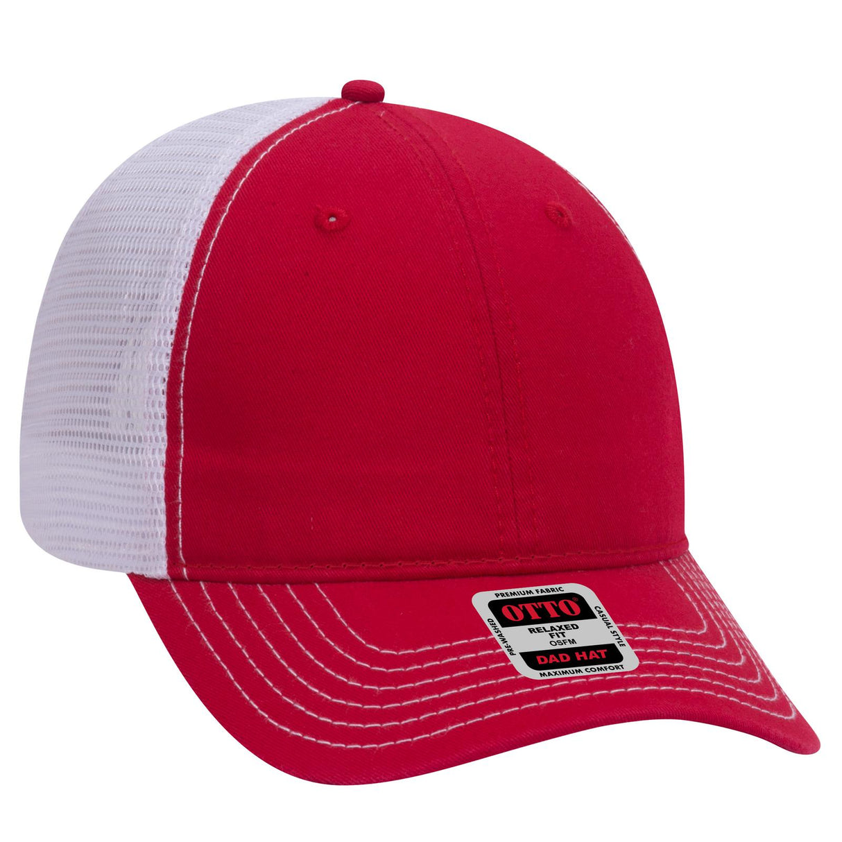 OTTO CAP 6 Panel Low Profile Mesh Back Trucker Dad Hat OTTO 121-858