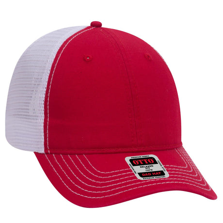 OTTO CAP 6 Panel Low Profile Mesh Back Trucker Dad Hat OTTO 121-858
