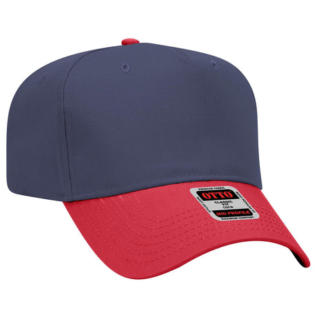OTTO CAP 5 Panel Mid Profile Baseball Cap OTTO 31-069 Otto Cap 0204 - Red/Nvy OSFM - Adult