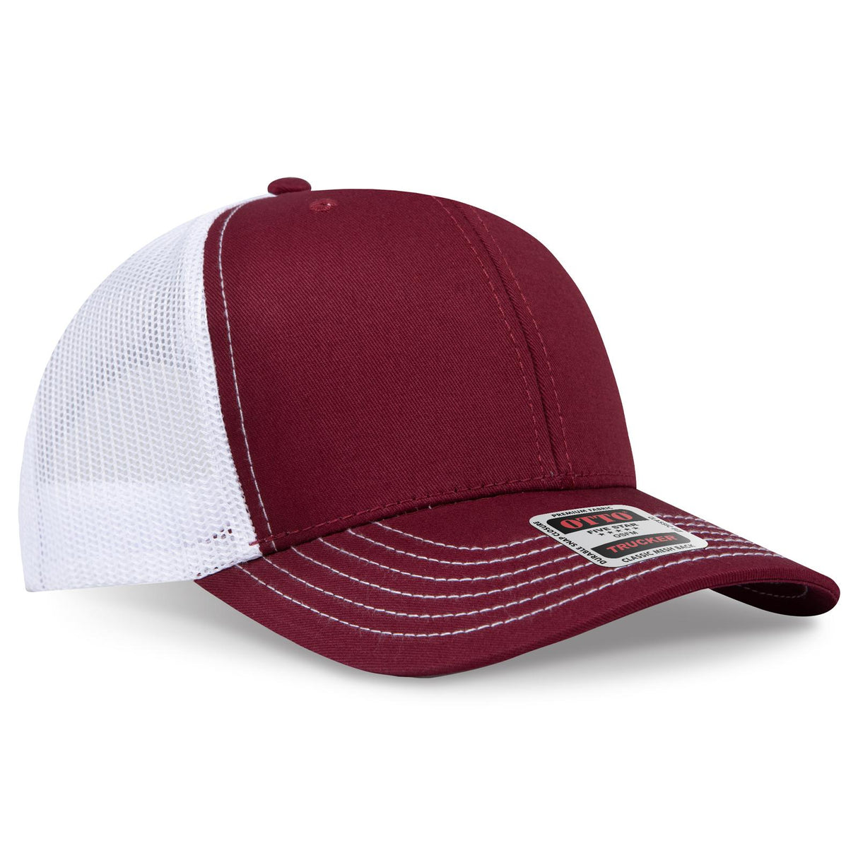 OTTO CAP 6 Panel Mid Profile Mesh Back Trucker Hat OTTO 112-1