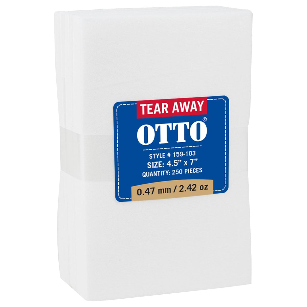 OTTO Embroidery Stabilizer Backing Tear Away Sheets OTTO 159-103