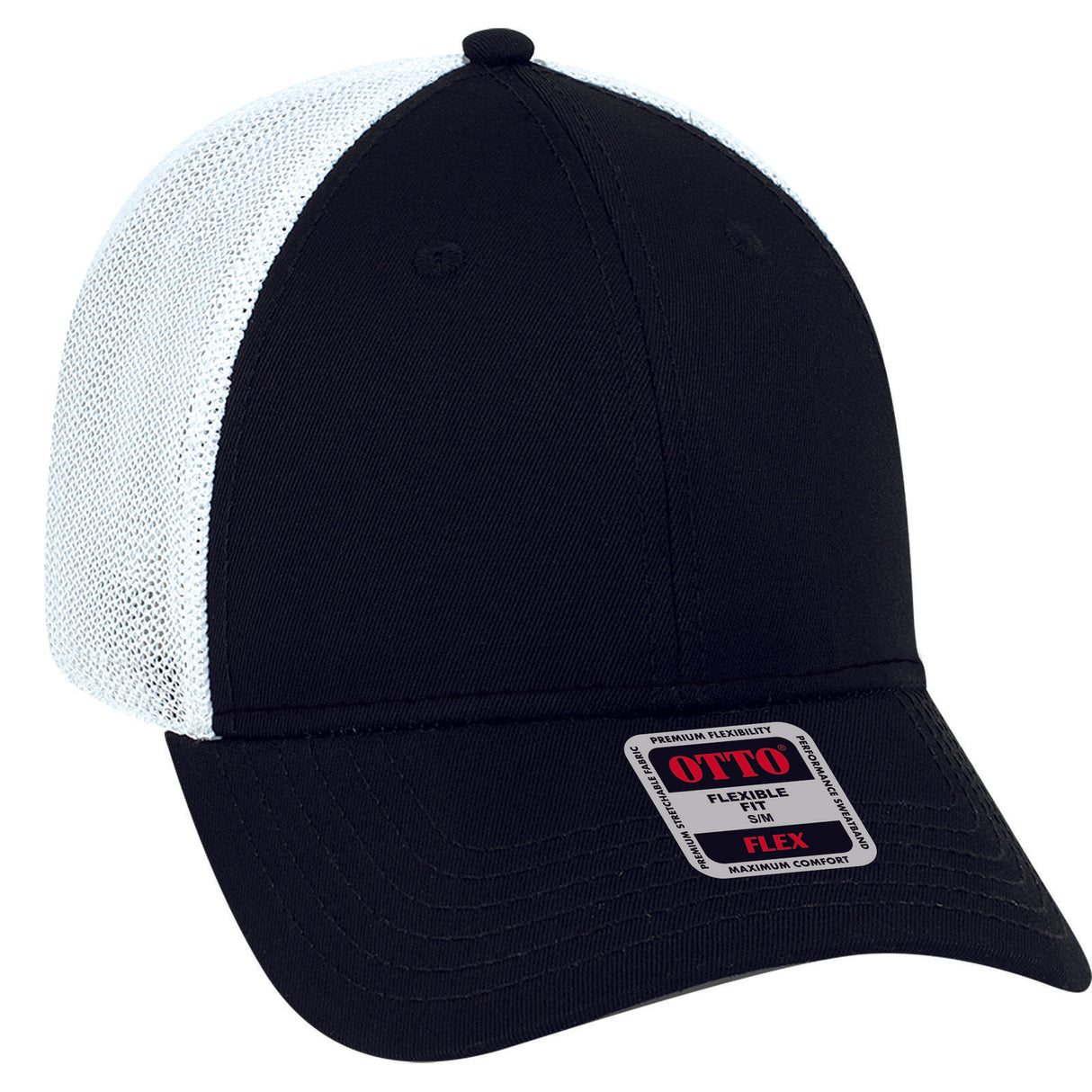 OTTO CAP "OTTO FLEX" Fitted 6 Panel Low Profile Mesh Back Trucker Hat OTTO 135-1230