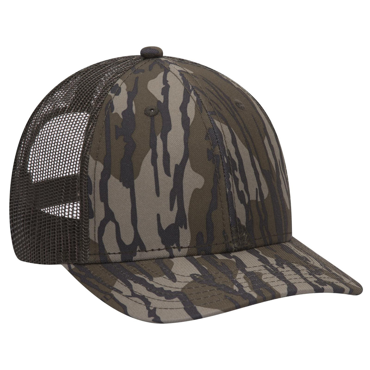 OTTO CAP Mossy Oak Camouflage 6 Panel Low Profile Mesh Back Trucker Hat OTTO 171-1293