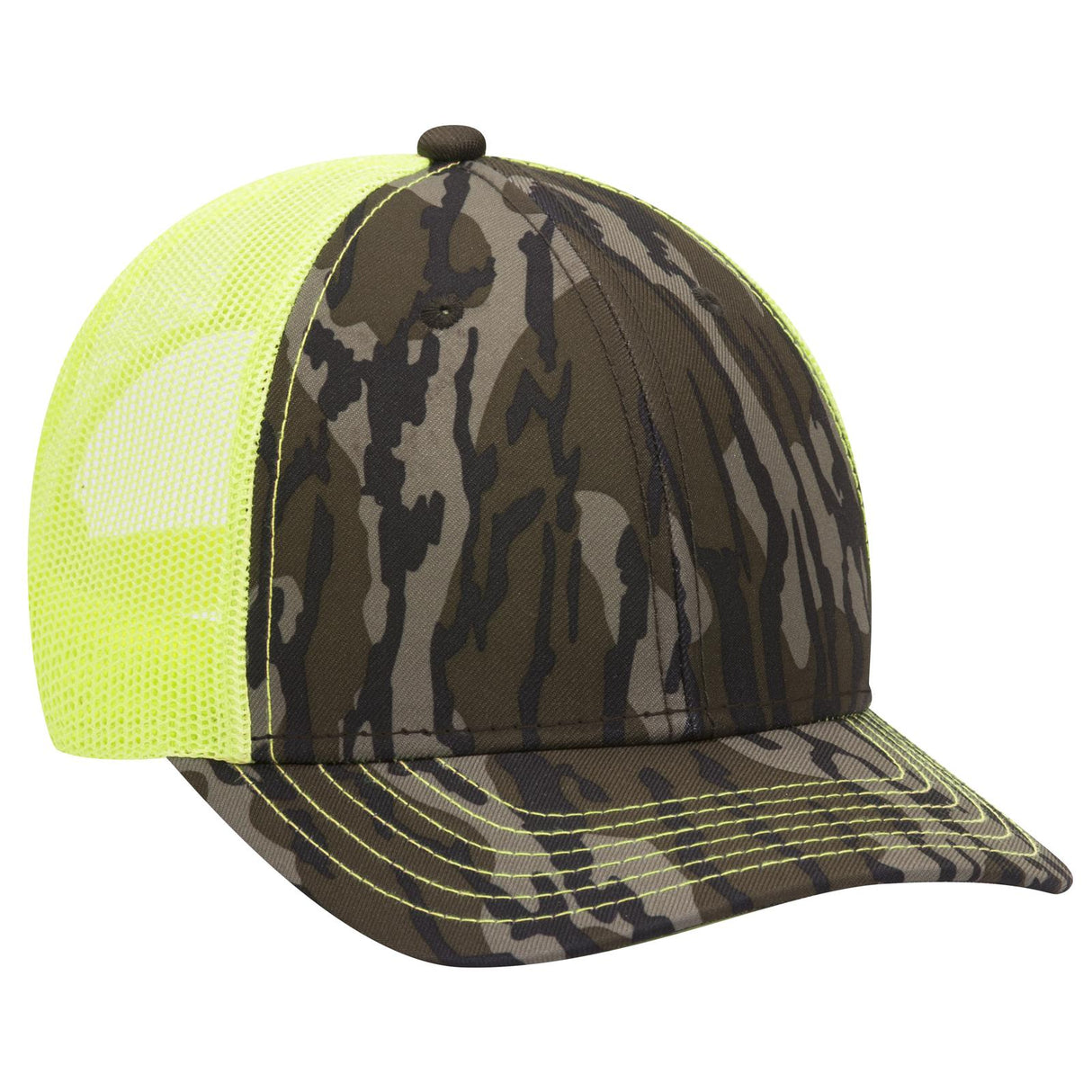OTTO CAP Mossy Oak Camouflage 6 Panel Low Profile Mesh Back Trucker Hat OTTO 171-1293