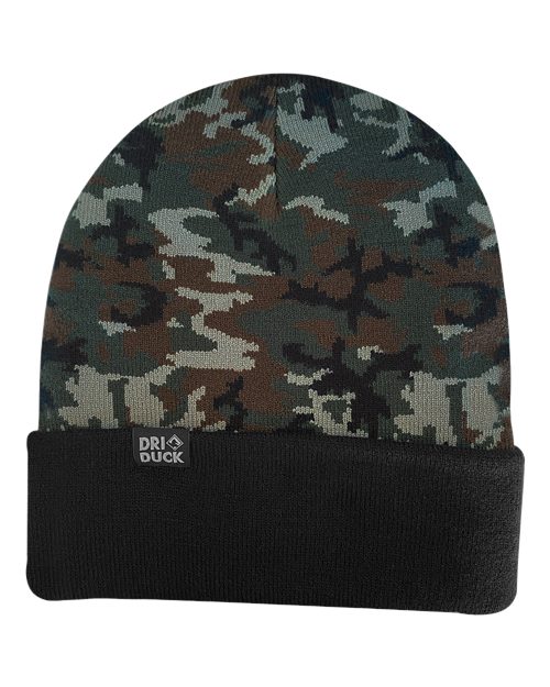 DRI DUCK Coleman Cuffed Beanie - DRI DUCK 3523 Green Woodland Camo One Size Beanies