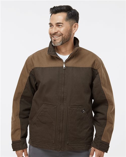 DRI DUCK Men's Horizon Two - Tone Boulder Cloth™ Canvas Jacket Tall Size - DRI DUCK 5089T Black/ Charcoal XLT Jackets