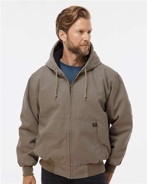 DRI DUCK Men's Tall Cheyenne Boulder Cloth™ Hooded Jacket with Tricot Quilt Lining - DRI DUCK 5020T Gravel LT Jackets