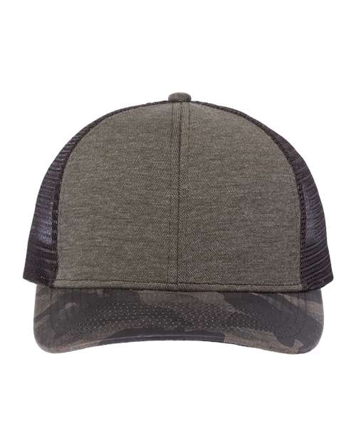 DRI DUCK Pique Trucker Cap - DRI DUCK 3358 Rock/ Camo Adjustable Hats