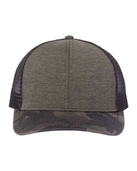 DRI DUCK Pique Trucker Cap - DRI DUCK 3358 Rock/ Camo Adjustable Hats