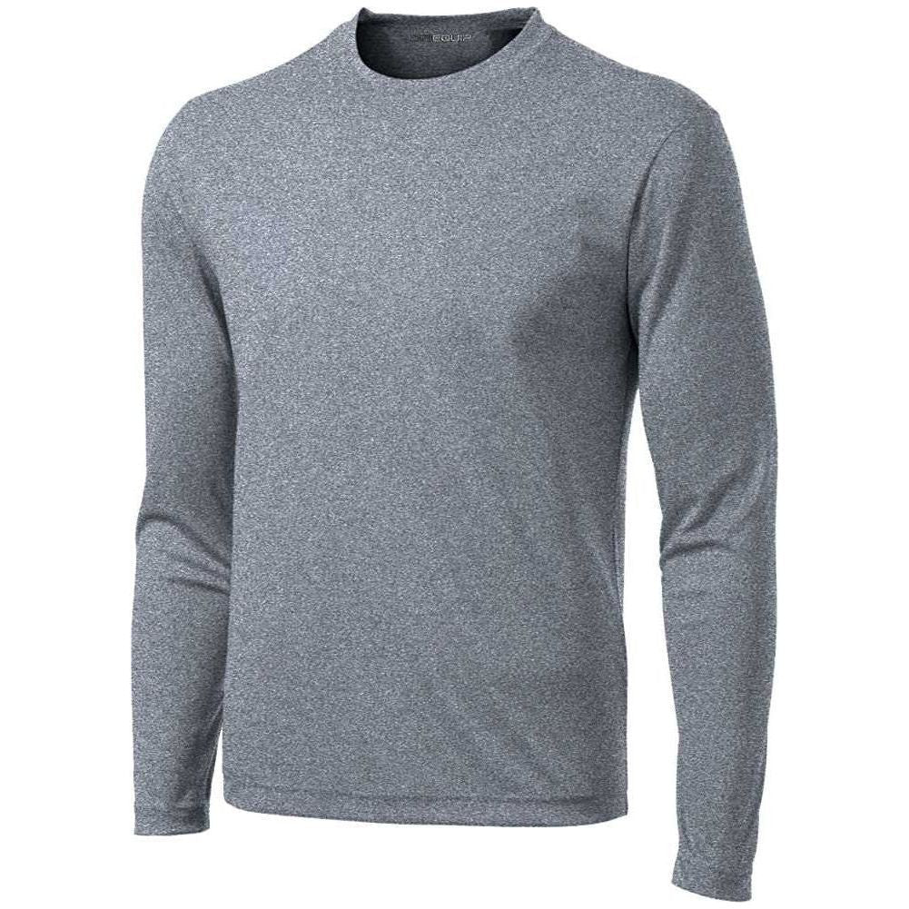 DRIEQUIP Mens Long Sleeve Moisture Wicking Heathered T Shirts In XS - 4XL X - Small Graphite Heather
