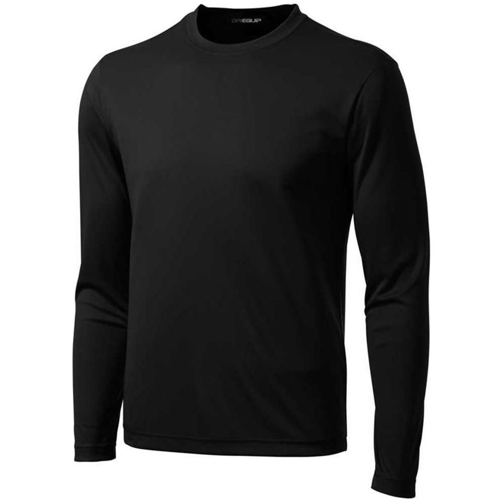 DRI-EQUIP Mens Long Sleeve Moisture Wicking Athletic Shirts 3X-Large / Black DRI-EQUIP Mens Long Sleeve Moisture Wicking Athletic Shirts 3X-Large / Black