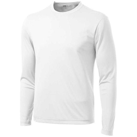 DRIEQUIP Men's Moisture Wicking Long Sleeve Tee Shirts TALL Sizes White Large Tall Long Sleeve T-Shirts