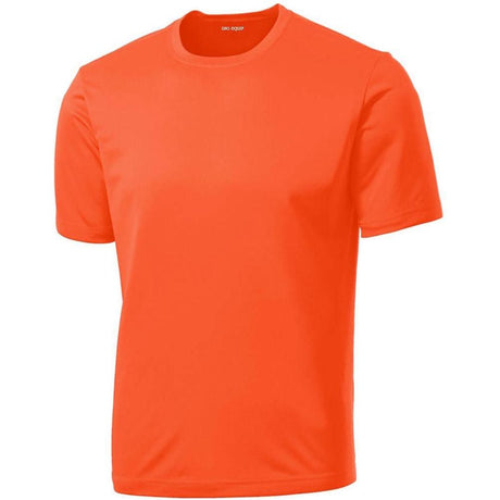 DRIEQUIP Men's Moisture Wicking Tee Shirts TALL Sizes Large Tall Neon Orange T-Shirts