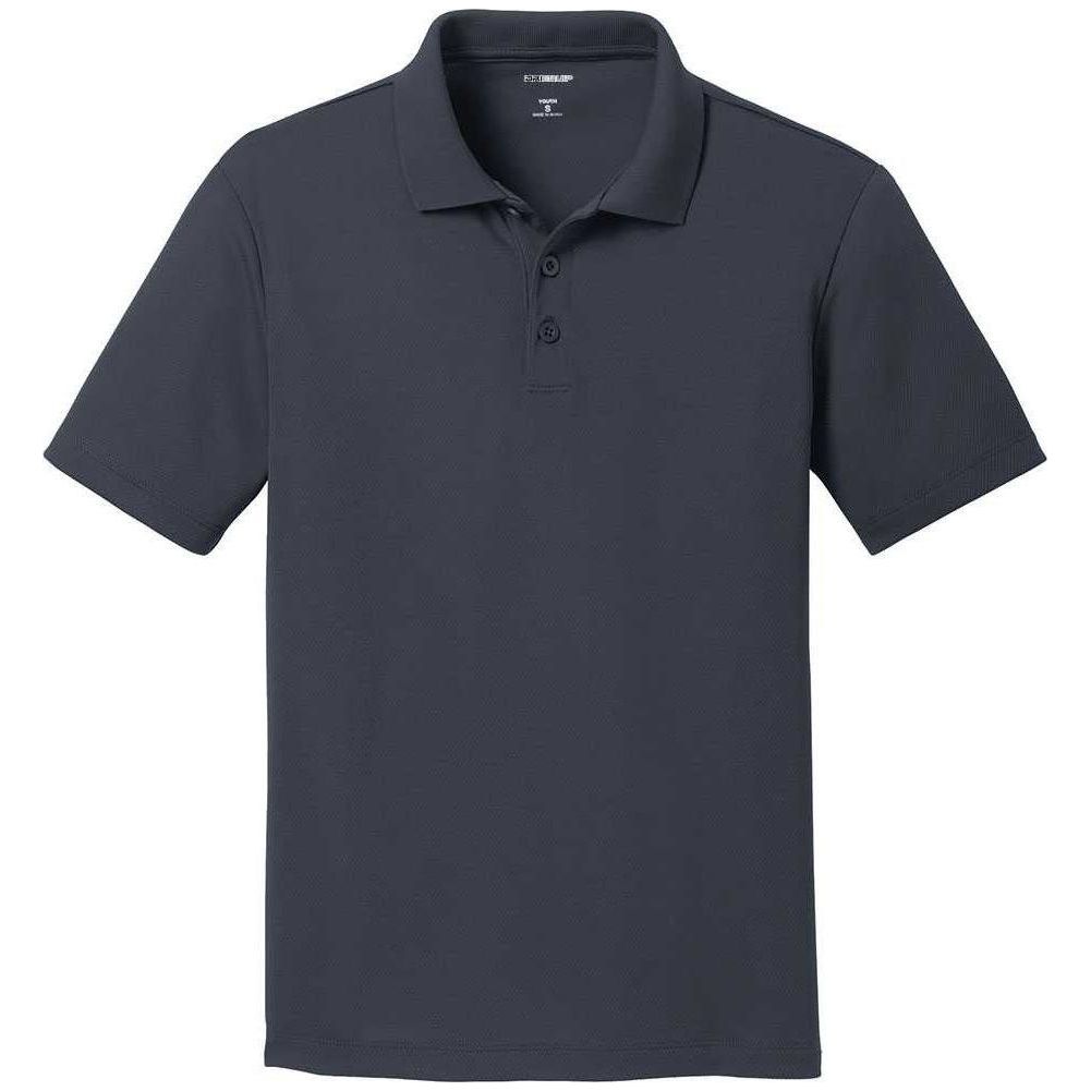 DRIEQUIP Youth Racer Mesh Polo Black Youth X - Small
