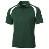 Dry Zone Colorblock Raglan Polo X - Small Forest Green / White Polos/Knits