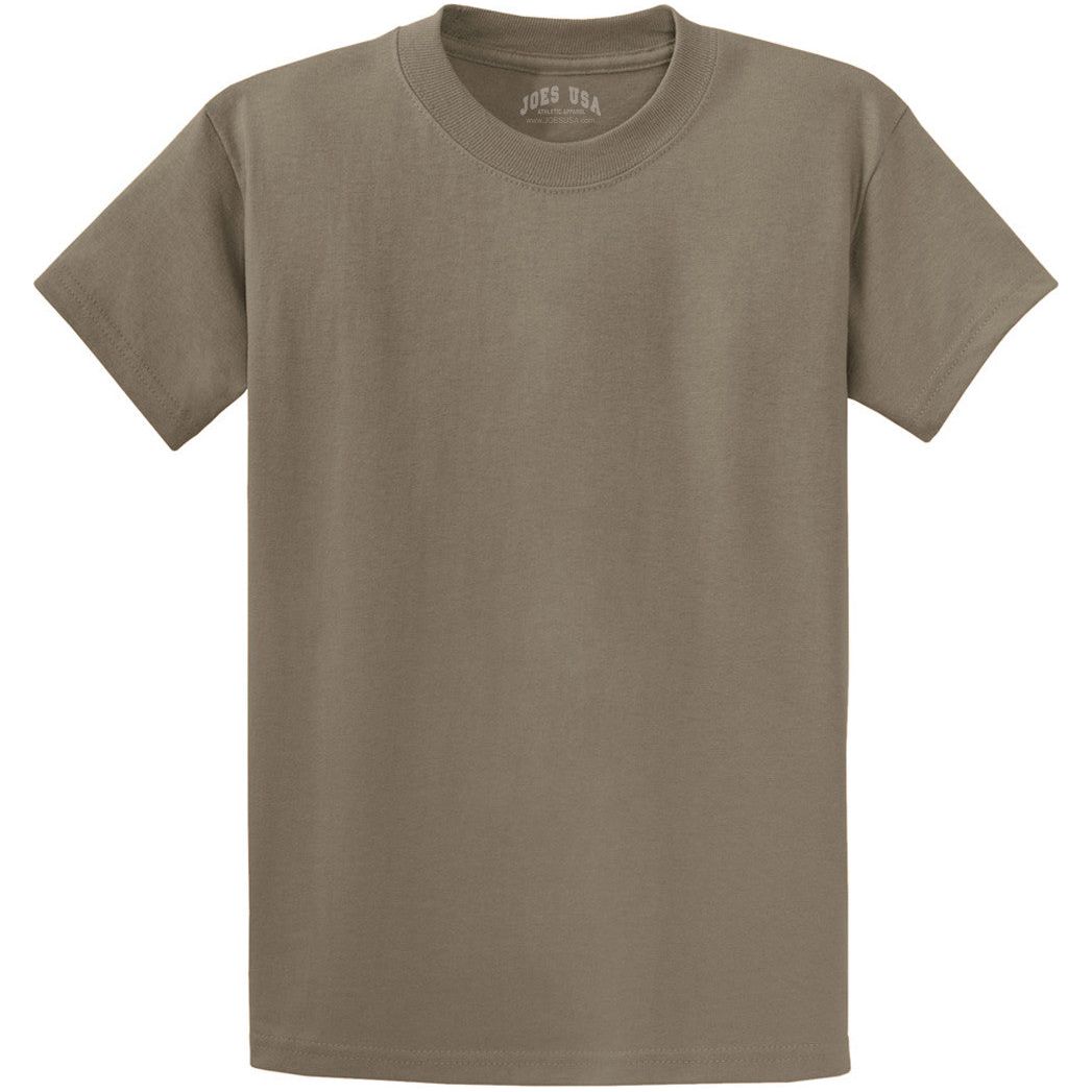 Men's Durable 100% Heavyweight Cotton T-Shirts in Regular, Big, and Tall Sizes Joe's USA Men's Apparel - Dusty Brown