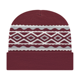 Cap America USA-Made Beanie RKD12 Diamond Pattern Knit Cap with Cuff