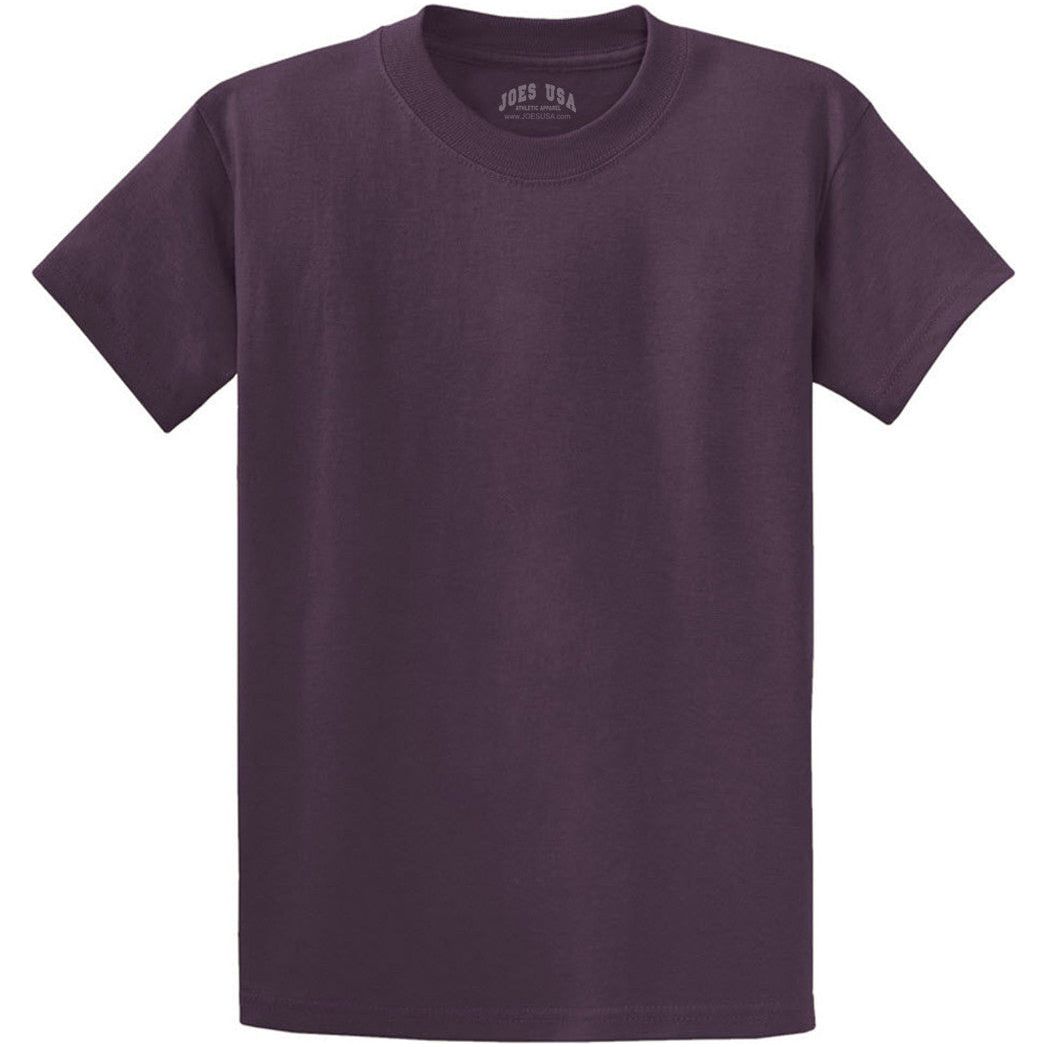 Men's Durable 100% Heavyweight Cotton T-Shirts in Regular, Big, and Tall Sizes Joe's USA Men's Apparel - Eggplant