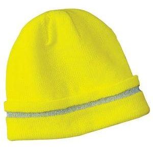 Enhanced Visibility Beanie with Reflective Stripe Safety Yellow/Reflective Beanies