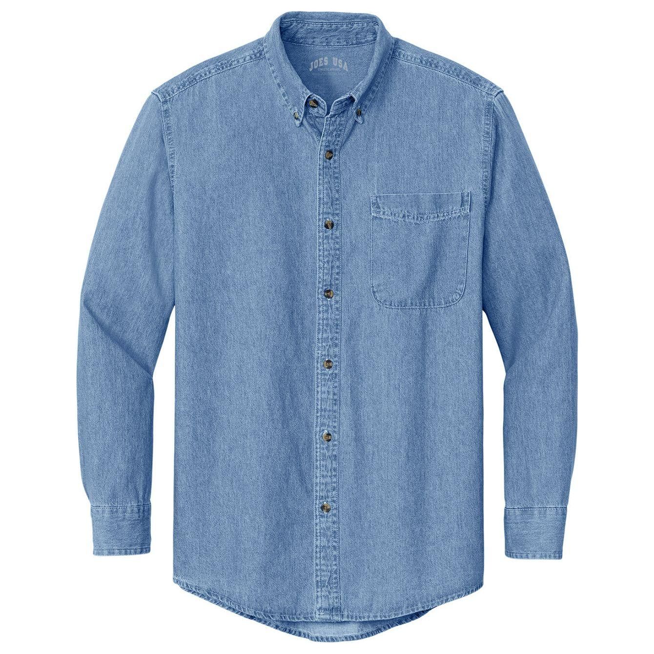 Joe's USA 6.5-Ounce Long Sleeve Denim Shirts in Sizes XS-6XL